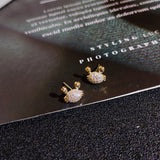 Small Crab Diamond Stud Earring 18K Zircon Gift Jewelry