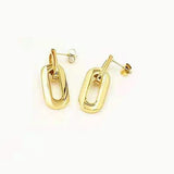Stainless Steel Double Ring Earrings Pendant, Korea Gift