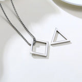 Men Necklace Stainless Steel Geometric Pendant