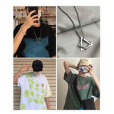 Men Necklace Stainless Steel Geometric Pendant