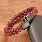 Men's Hand Woven Leather Bracelet for Son and Father Boyfriend