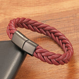 Men's Hand Woven Leather Bracelet for Son and Father Boyfriend