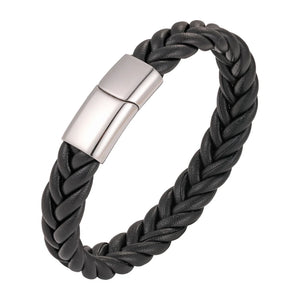 Men's Hand Woven Leather Bracelet for Son and Father Boyfriend