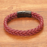 Men's Hand Woven Leather Bracelet for Son and Father Boyfriend