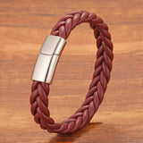 Men's Hand Woven Leather Bracelet for Son and Father Boyfriend