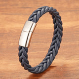 Men's Hand Woven Leather Bracelet for Son and Father Boyfriend