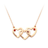 Alloy Three-Heart Necklace Dec. Stone Engraved Name Pendant