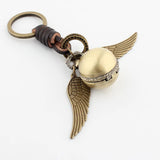 Movie Ball Keychain Watch Metal Alloy Pocket Watch Keyring Leather Band