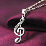 Music Rhythm Pendant Necklace 925 Silver Jewelry