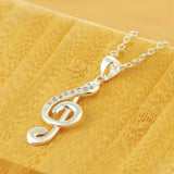Music Rhythm Pendant Necklace 925 Silver Jewelry
