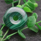 Malachite Round Donut Shape Pendant Necklace Classic Jewelry 20~35mm