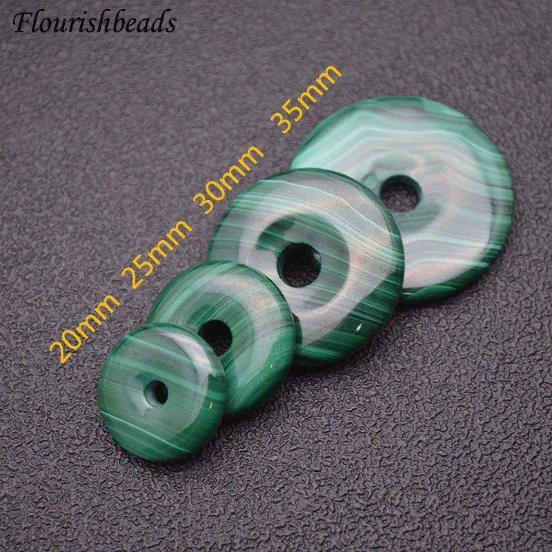 Malachite Round Donut Shape Pendant Necklace Classic Jewelry 20~35mm