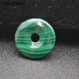 Malachite Round Donut Shape Pendant Necklace Classic Jewelry 20~35mm