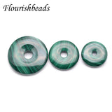 Malachite Round Donut Shape Pendant Necklace Classic Jewelry 20~35mm