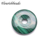 Malachite Round Donut Shape Pendant Necklace Classic Jewelry 20~35mm