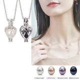 Heart Shape Wish Pearl Pendant Necklace for Women