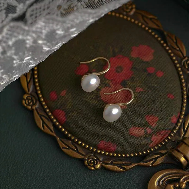 Natural Pearl 925 Sterling Silver Stud Earrings for Women Wedding