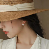 Natural Pearl 925 Sterling Silver Stud Earrings for Women Wedding