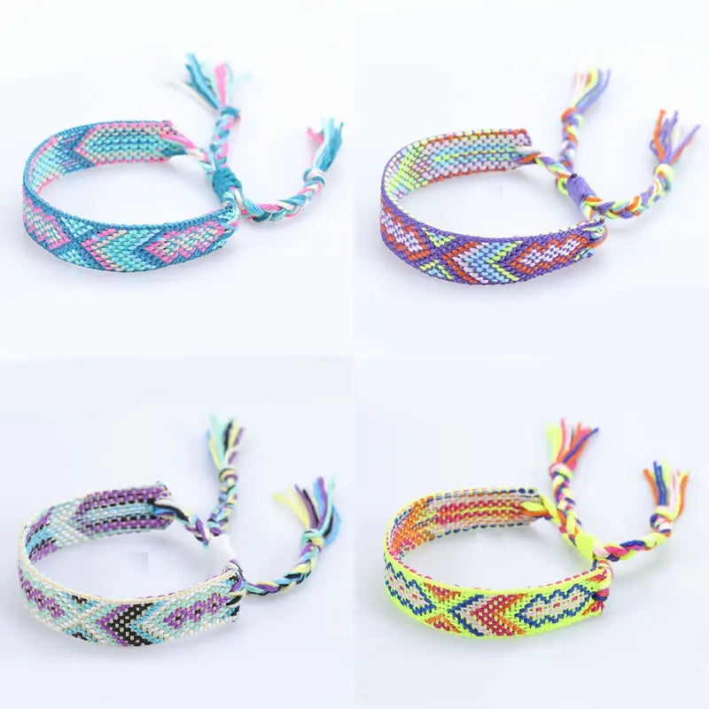 Ethnic Style Colorful Tassel Bracelet for Parties