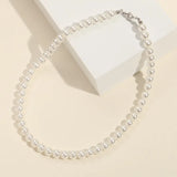 Freshwater Pearl Necklace Women's Light Titanium Steel
