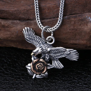 Rose and Eagle Pendant Men and Women Pendant with Gift