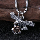 Rose and Eagle Pendant Men and Women Pendant with Gift