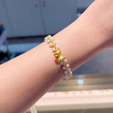 Princess Bow Tie Bracelet Girl Pearl Hand String Woven Hand Rope Bracelet