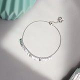 925 Silver Sweet Wafer Tassel Anklets for Women