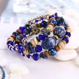 National Style Beaded Stone Bracelet for Men and Women