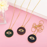 Crystal Zircon Lucky Eyes Pendant Necklace Female Jewelry