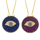 Crystal Zircon Lucky Eyes Pendant Necklace Female Jewelry