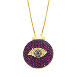 Crystal Zircon Lucky Eyes Pendant Necklace Female Jewelry