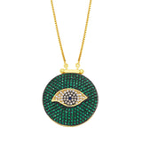 Crystal Zircon Lucky Eyes Pendant Necklace Female Jewelry