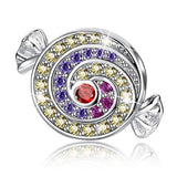 S925 Fine Silver Diamond Lollipop Beads DIY Sterling Silver Charm Beads