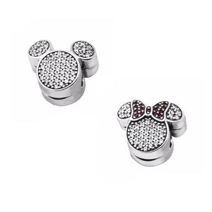 Silver Charms Girl & Boy Ears Clips For European Charms Bracelets