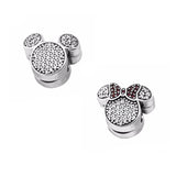 Silver Charms Girl & Boy Ears Clips For European Charms Bracelets