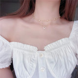 Silver Sparkling Clavicle Chain Choker Necklace Collar Women Jewelry