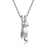 Silver Plated Cat Pendant Necklace XL003