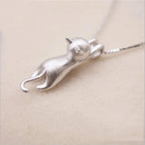 Silver Plated Cat Pendant Necklace XL003