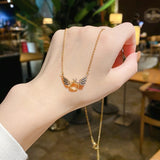 Animal Shape Collarbone Necklace Titanium Steel Jewelry Gift