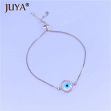Round Shell Evil Eye Charm Chain Lucky Bracelets For Women Ladies Jewelry