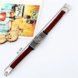 Vintage Leather Bracelet with Chinese Gossip Mirror