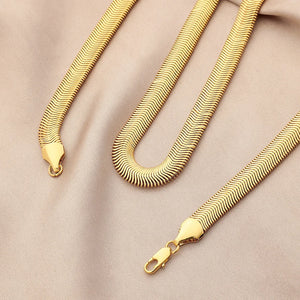 925 Silver Plated 18K 6MM Snake Bone Necklace for Men Women