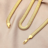 925 Silver Plated 18K 6MM Snake Bone Necklace for Men Women
