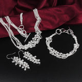 925 Silver Grape Beads Jewelry Set for Women
