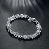 925 Silver Circle Bracelet for Woman Man Wedding Party Christmas