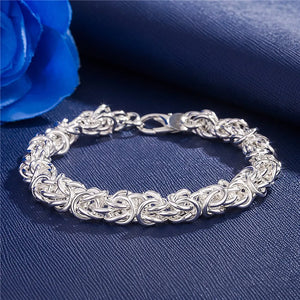 925 Silver Circle Bracelet for Woman Man Wedding Party Christmas