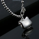925 Sterling Silver Kitty Cat Bracelet Women Jewelry Party Wedding