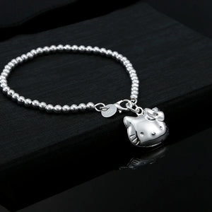 925 Silver Kitty Cat Bracelet for Women - Party Wedding Jewelry