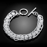 925 Sterling Silver Circle Bracelets Wedding Party Jewelry